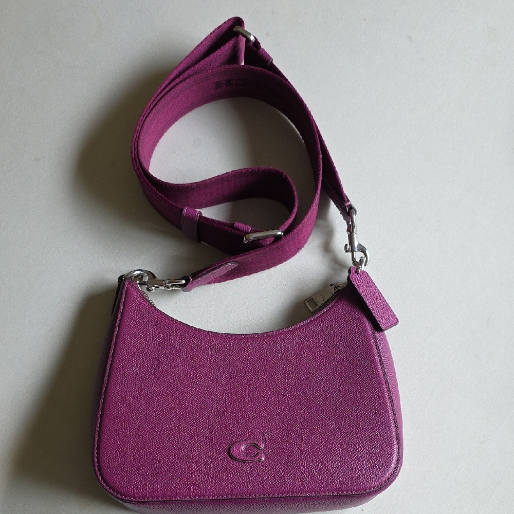 Coach Pink Purple Shoulder Bag with Crescent Shape